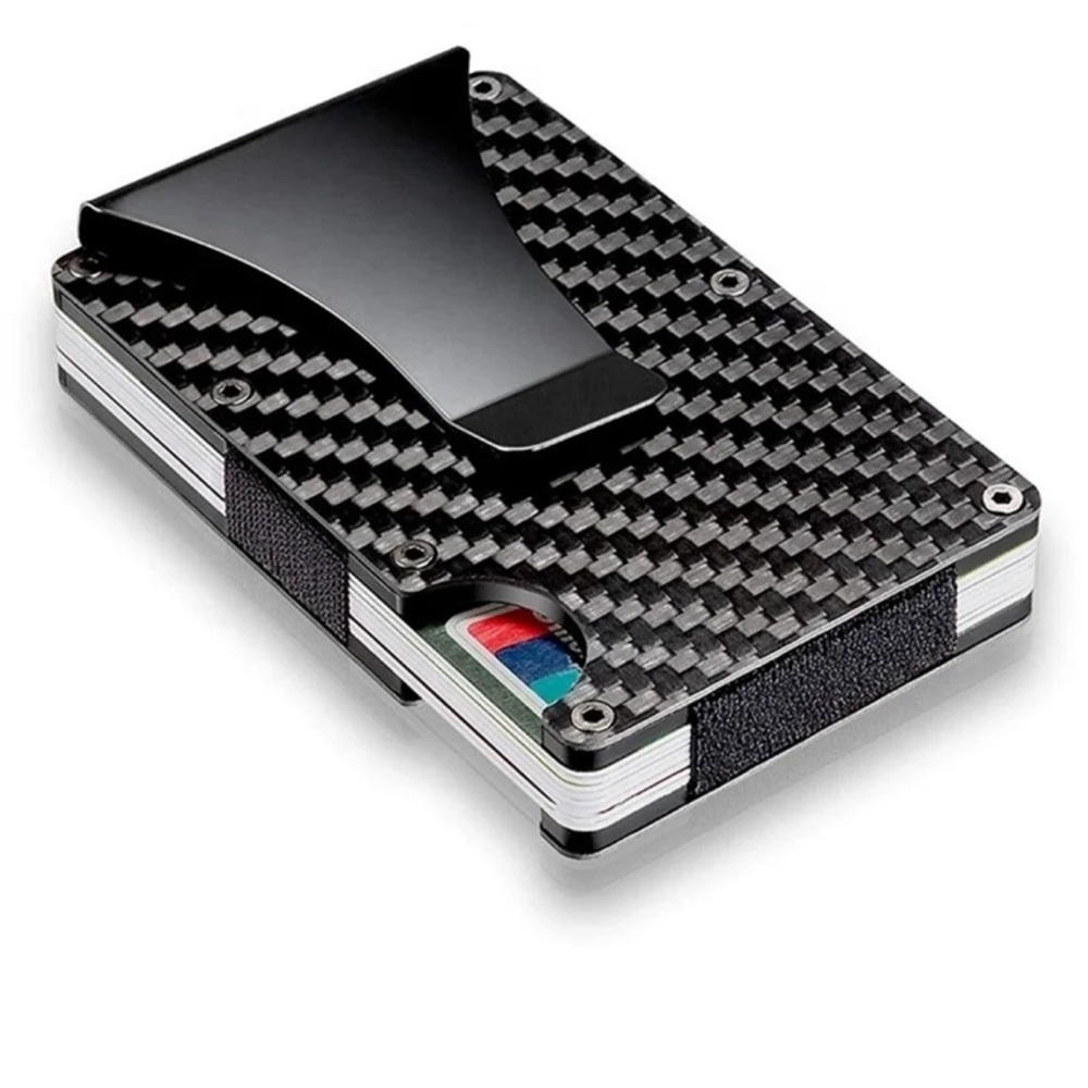 BRAND NEW Mens Slim Wallet Minimalist RFID Blocking Money Clip Carbon